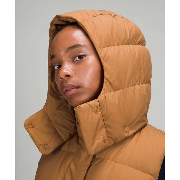 Lululemon Wunder Puff Crop Vest Bold Beige Tan Size 2 Oversized Goose Down - Picture 5 of 12